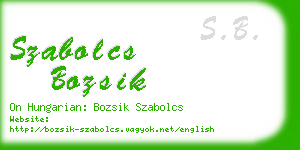 szabolcs bozsik business card